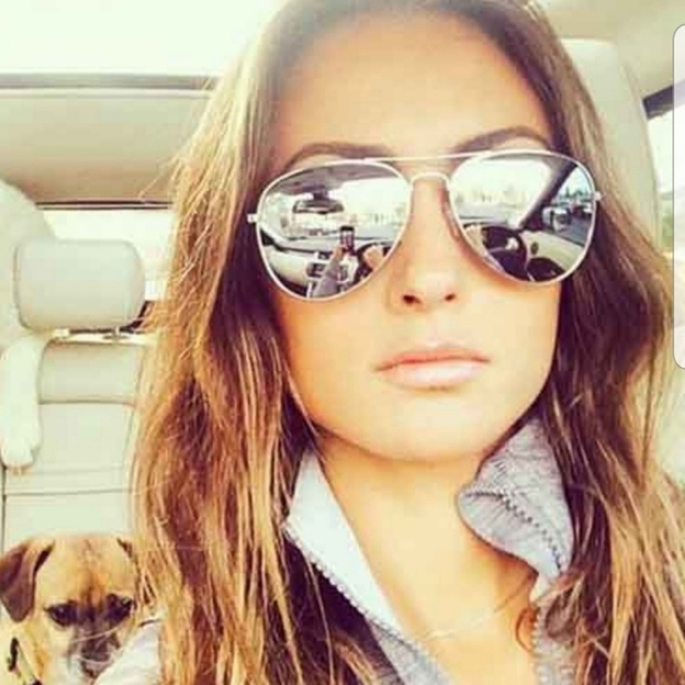 Silver mirrored aviator sunglasses - Picture 2 of 5